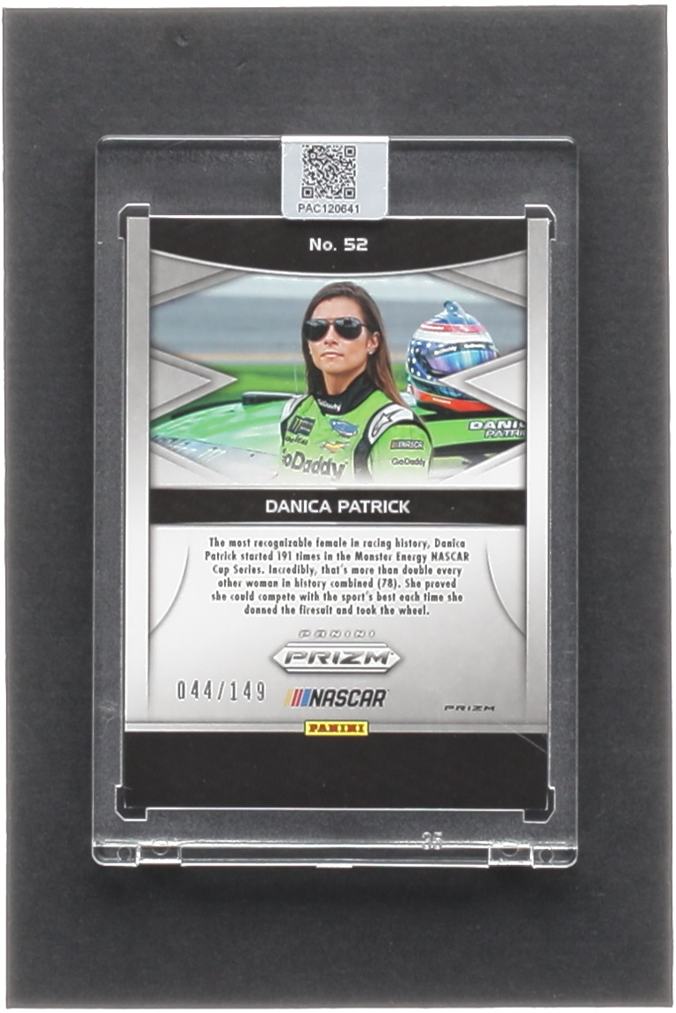Danica Patrick Signed 2018 Panini Prizm Prizms Green #52 VOR (PA Encapsulated) at PristineAuction.com Danica Patrick Signed 2018 Panini Prizm Prizms Green #52 VOR (PA Encapsulated) at PristineAuction.com