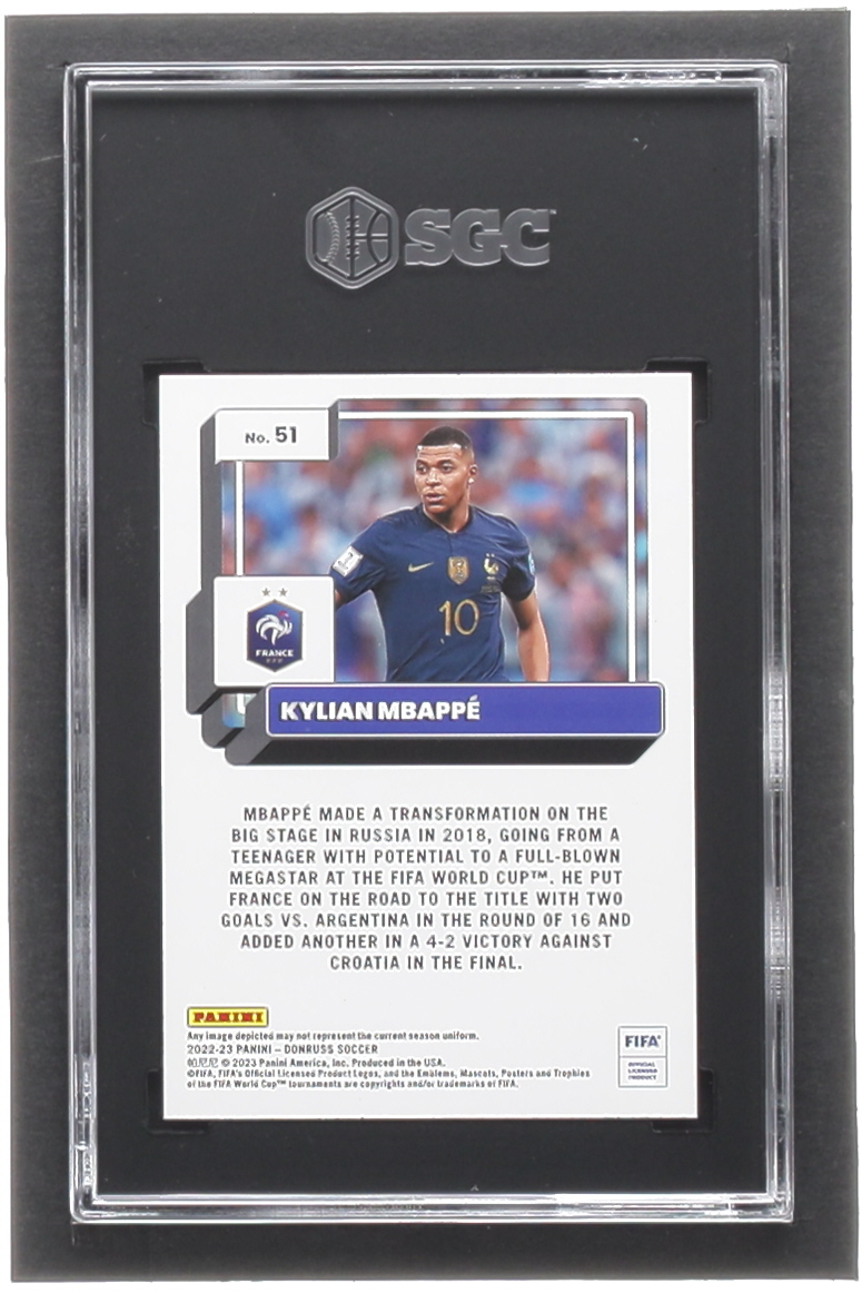 Kylian Mbappe 2022-23 Donruss Silver #51 (SGC 9.5) at PristineAuction.com Kylian Mbappe 2022-23 Donruss Silver #51 (SGC 9.5) at PristineAuction.com