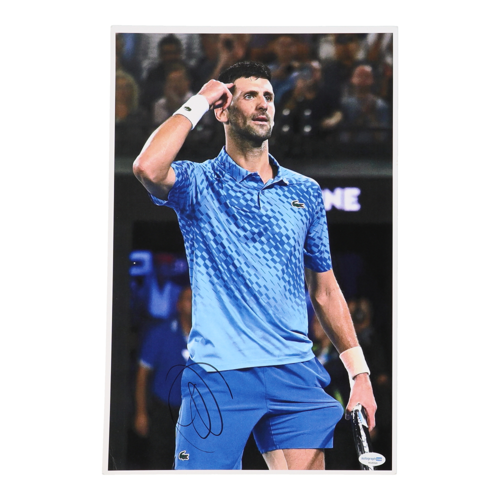Novak Djokovic Signed 11x17 Photo (ACOA) | Pristine Auction