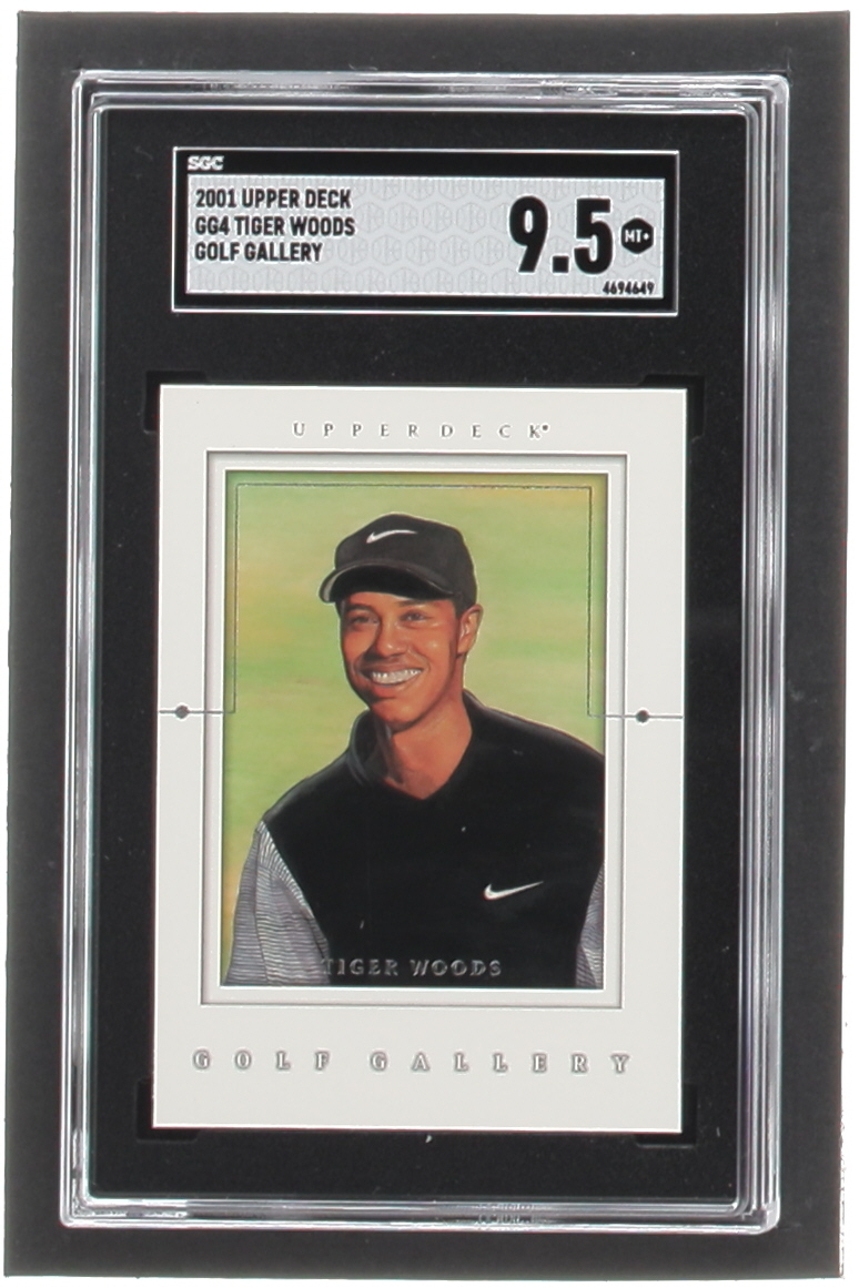 Tiger Woods 2001 Upper Deck Gallery #GG4 RC (SGC 9.5) at PristineAuction.com Tiger Woods 2001 Upper Deck Gallery #GG4 RC (SGC 9.5) at PristineAuction.com