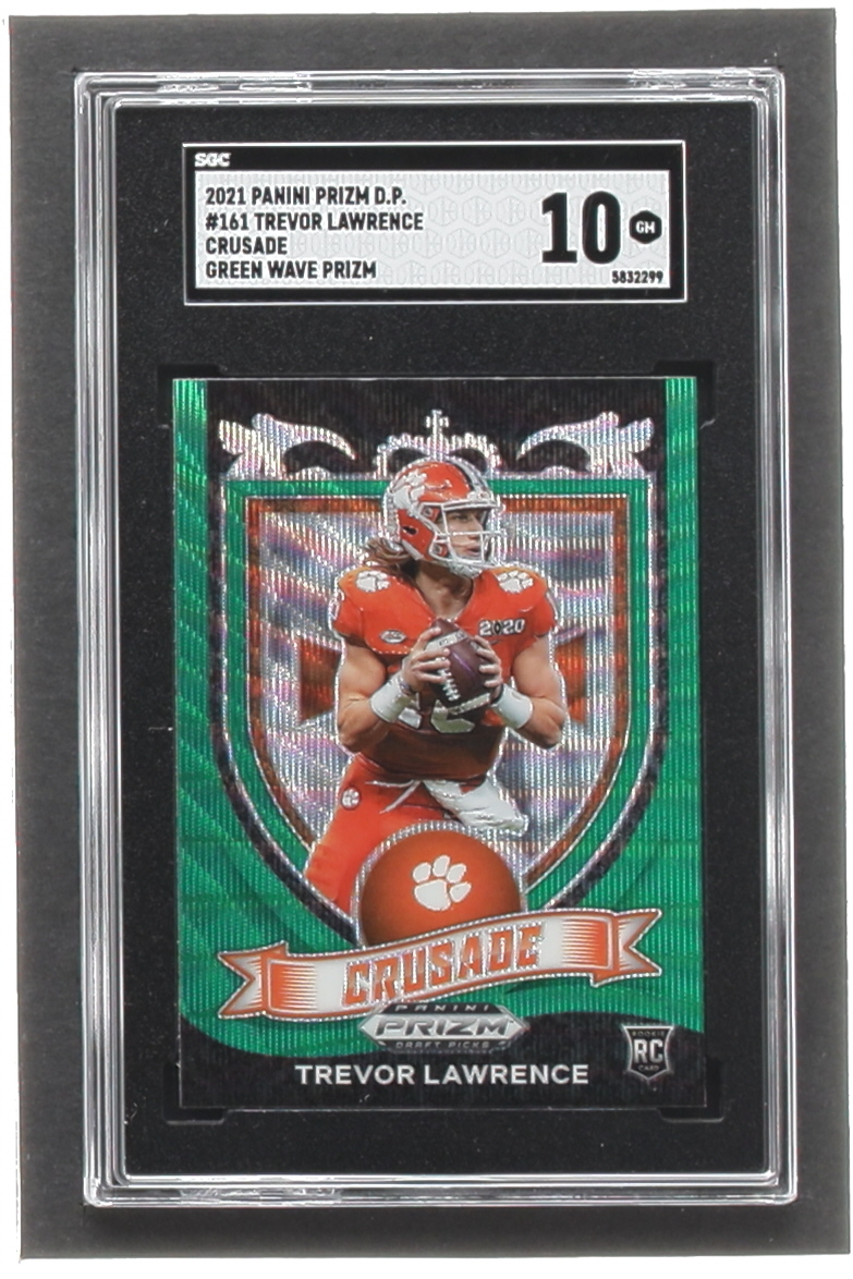 Trevor Lawrence 2021 Panini Prizm Draft Picks Prizms Green Wave #161 C RC (SGC 10) at PristineAuction.com Trevor Lawrence 2021 Panini Prizm Draft Picks Prizms Green Wave #161 C RC (SGC 10) at PristineAuction.com