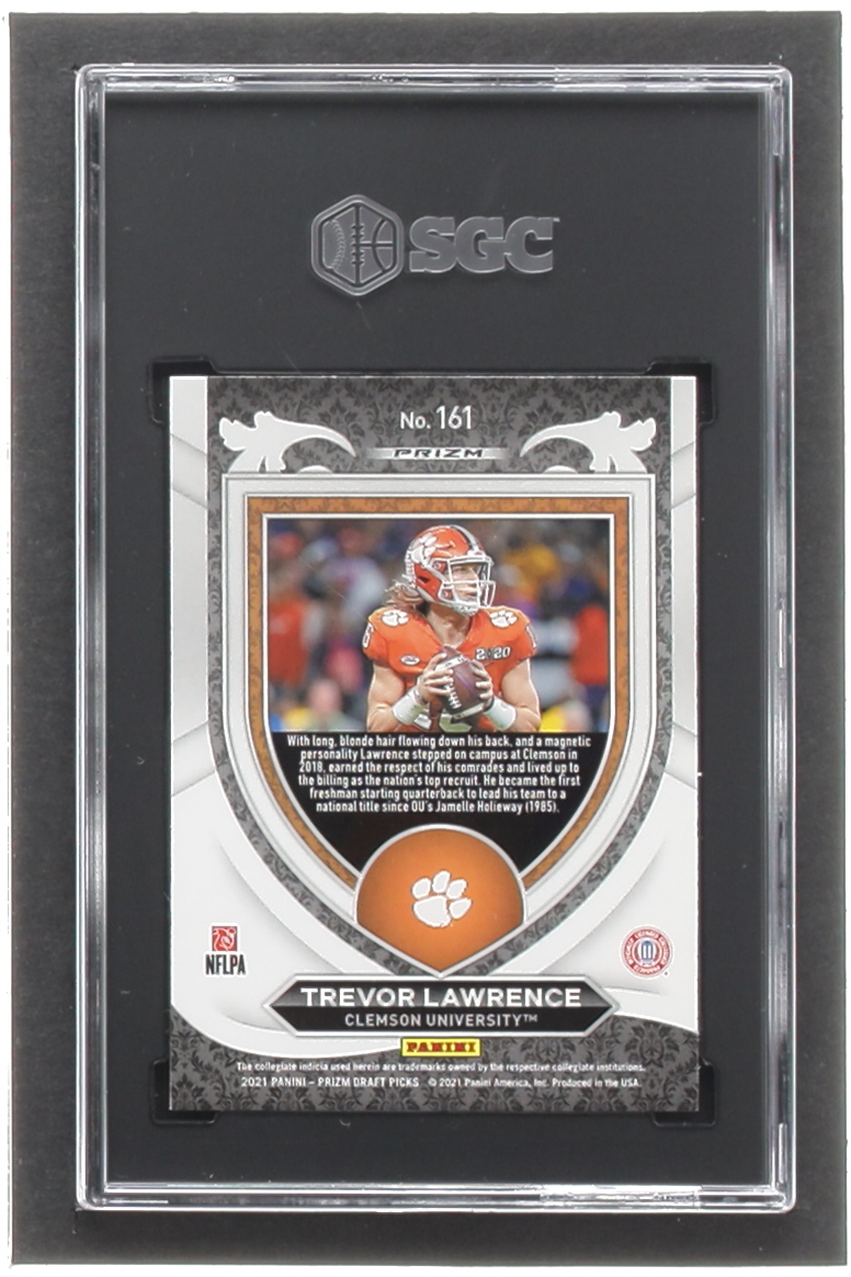 Trevor Lawrence 2021 Panini Prizm Draft Picks Prizms Green Wave #161 C RC (SGC 10) at PristineAuction.com Trevor Lawrence 2021 Panini Prizm Draft Picks Prizms Green Wave #161 C RC (SGC 10) at PristineAuction.com