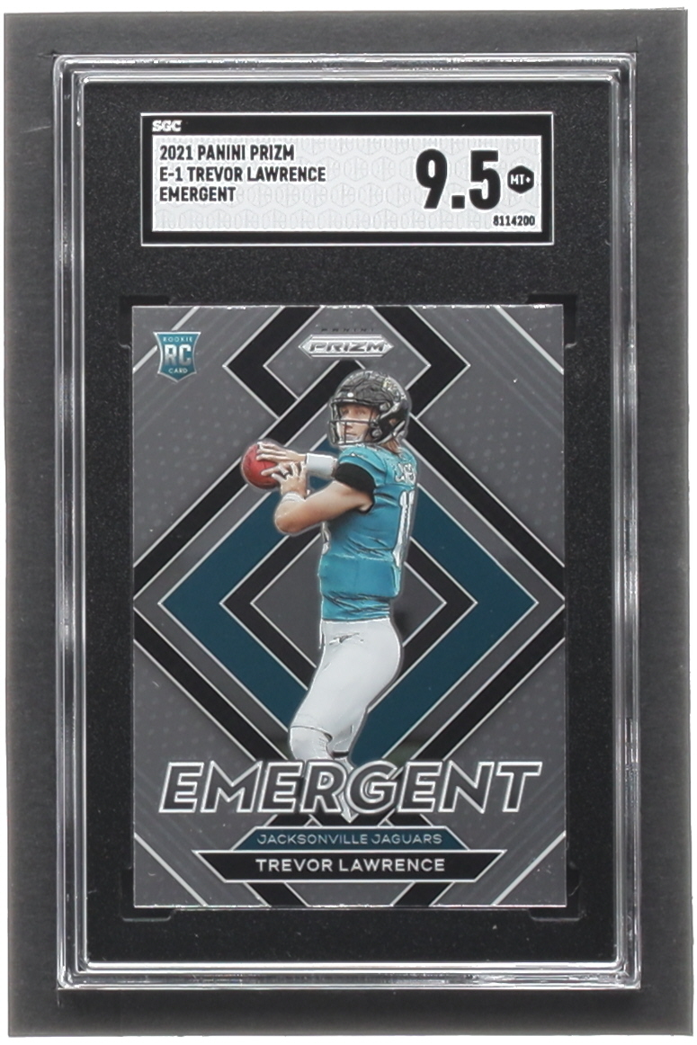 Trevor Lawrence 2021 Panini Prizm Emergent #1 RC (SGC 9.5) at PristineAuction.com Trevor Lawrence 2021 Panini Prizm Emergent #1 RC (SGC 9.5) at PristineAuction.com