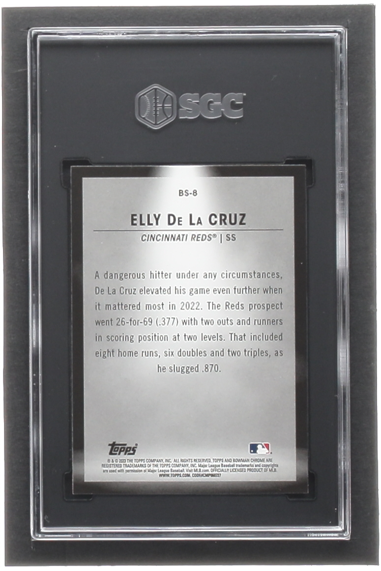 Elly De La Cruz 2023 Bowman Chrome Bowman Spotlights #BS8 RC (SGC 10) at PristineAuction.com Elly De La Cruz 2023 Bowman Chrome Bowman Spotlights #BS8 RC (SGC 10) at PristineAuction.com