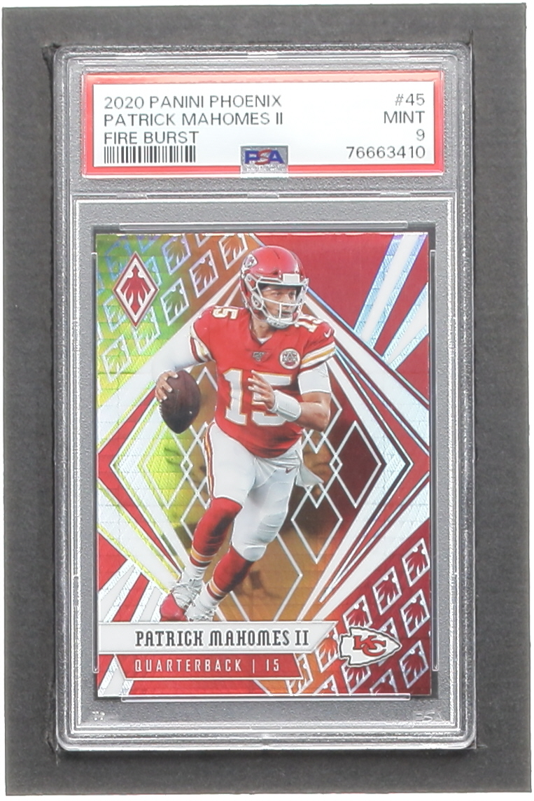 Patrick Mahomes II 2020 Panini Phoenix Fire Burst #45 (PSA 9) at PristineAuction.com Patrick Mahomes II 2020 Panini Phoenix Fire Burst #45 (PSA 9) at PristineAuction.com