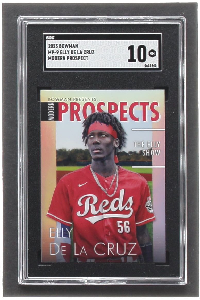 Elly De La Cruz 2023 Bowman Chrome Modern Prospect #MP9 RC (SGC 10) at PristineAuction.com Elly De La Cruz 2023 Bowman Chrome Modern Prospect #MP9 RC (SGC 10) at PristineAuction.com