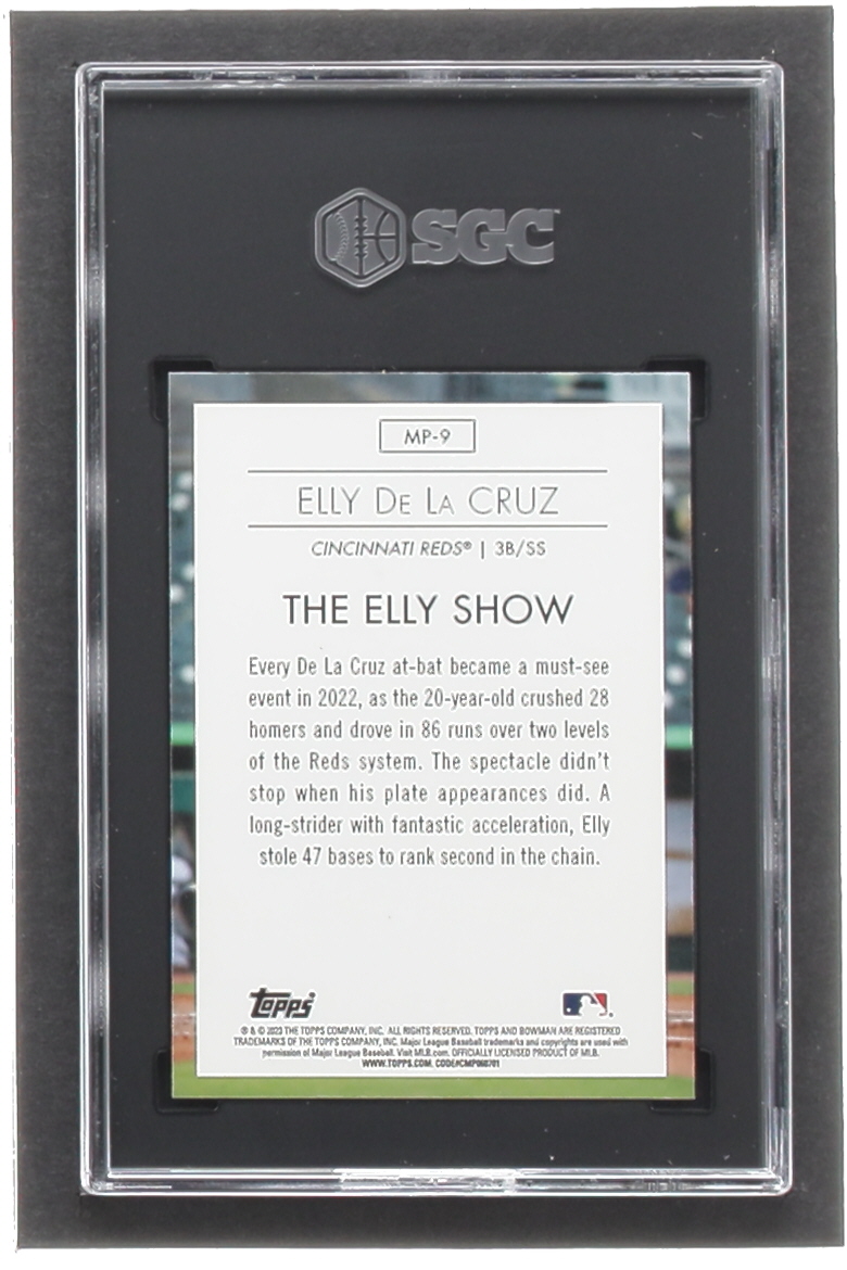 Elly De La Cruz 2023 Bowman Chrome Modern Prospect #MP9 RC (SGC 10) at PristineAuction.com Elly De La Cruz 2023 Bowman Chrome Modern Prospect #MP9 RC (SGC 10) at PristineAuction.com