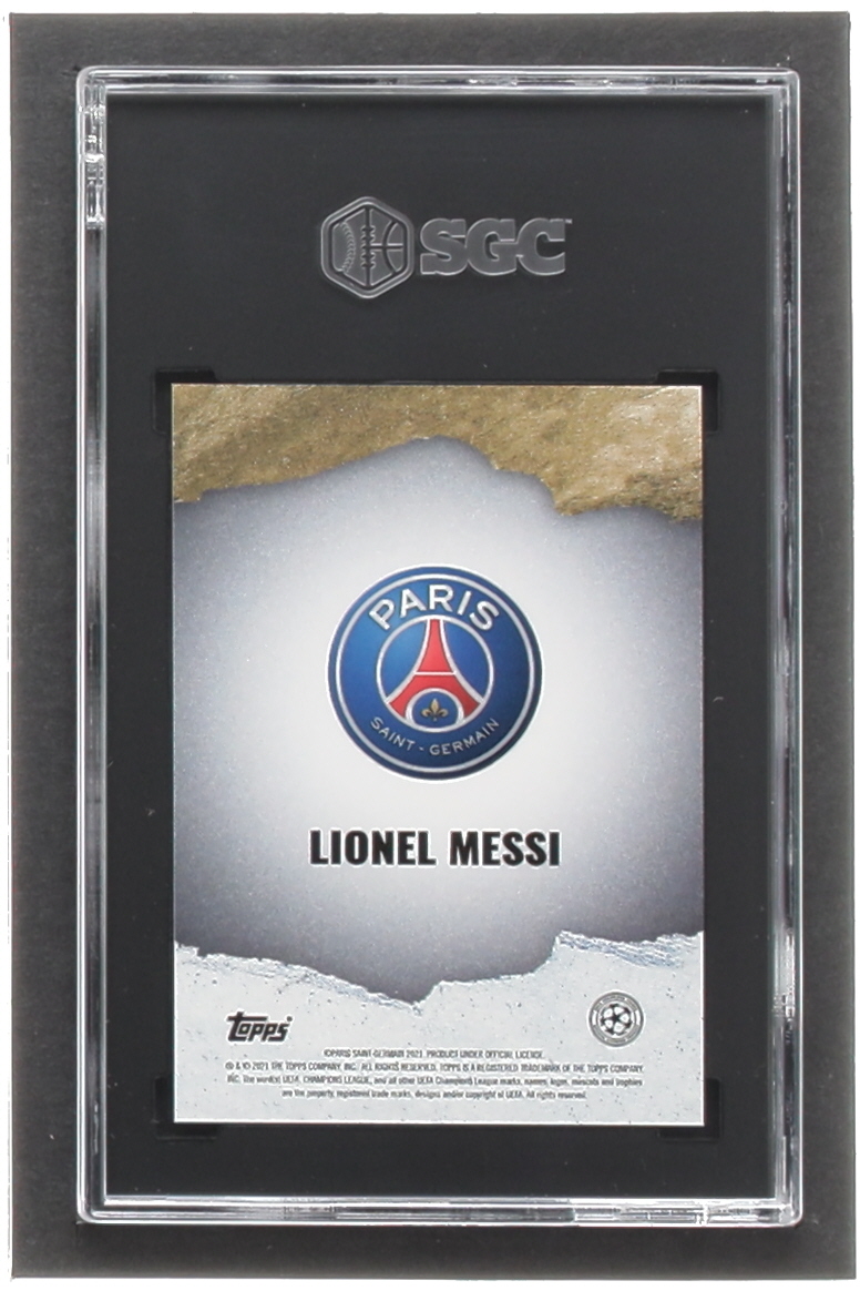 Lionel Messi 2021-22 Topps Project 22 UEFA Tyson Beck #NNO (SGC 10) at PristineAuction.com Lionel Messi 2021-22 Topps Project 22 UEFA Tyson Beck #NNO (SGC 10) at PristineAuction.com