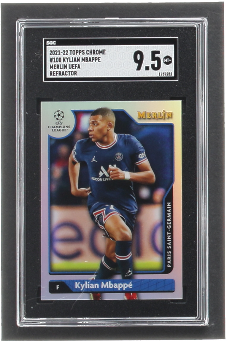 Kylian Mpabbe 2021-22 Merlin UEFA Champions League Refractors #100 (SGC 9.5) at PristineAuction.com Kylian Mpabbe 2021-22 Merlin UEFA Champions League Refractors #100 (SGC 9.5) at PristineAuction.com