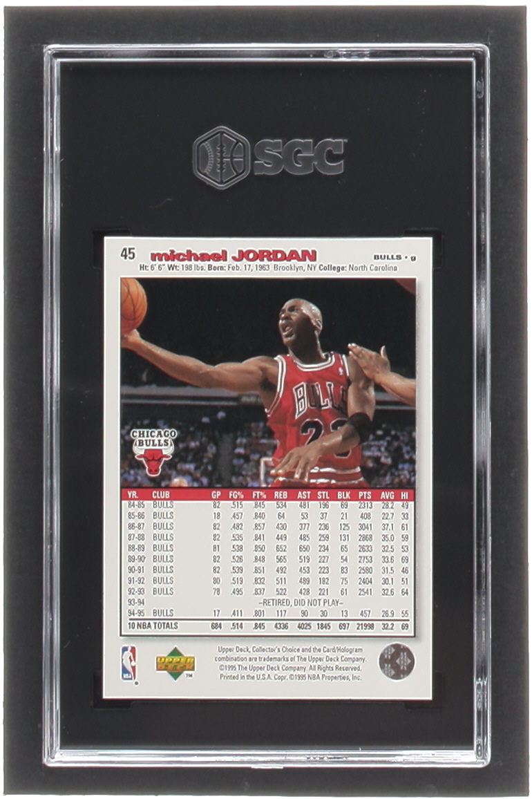 Michael Jordan 1995-96 Collector's Choice #45 (SGC 10) at PristineAuction.com Michael Jordan 1995-96 Collector's Choice #45 (SGC 10) at PristineAuction.com