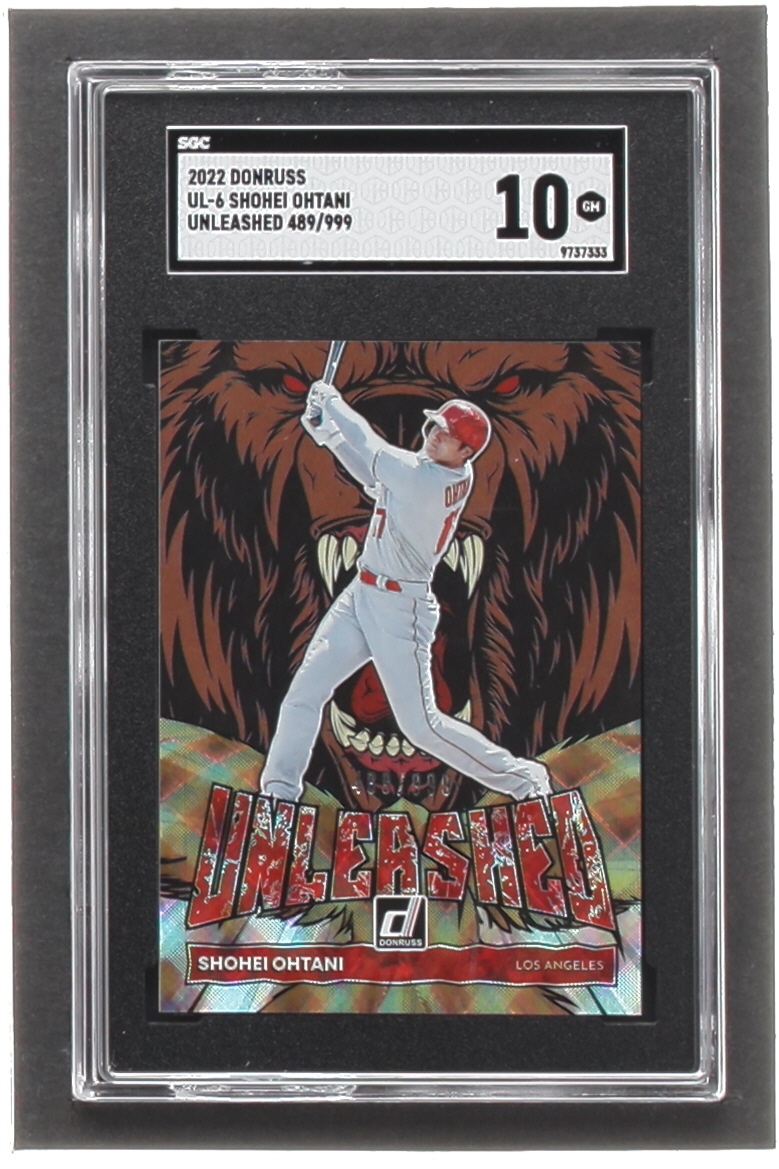 Shohei Ohtani 2022 Donruss Unleashed #6 #489/999 (SGC 10) at PristineAuction.com Shohei Ohtani 2022 Donruss Unleashed #6 #489/999 (SGC 10) at PristineAuction.com