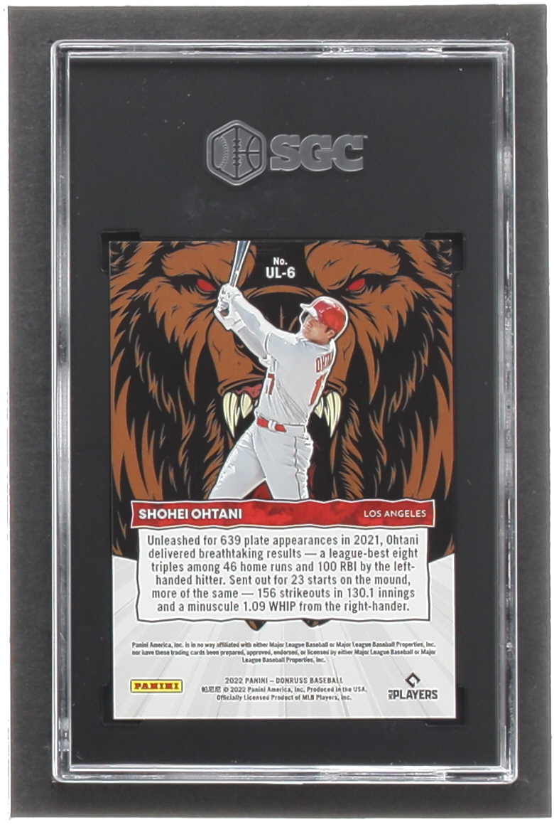 Shohei Ohtani 2022 Donruss Unleashed #6 #489/999 (SGC 10) at PristineAuction.com Shohei Ohtani 2022 Donruss Unleashed #6 #489/999 (SGC 10) at PristineAuction.com