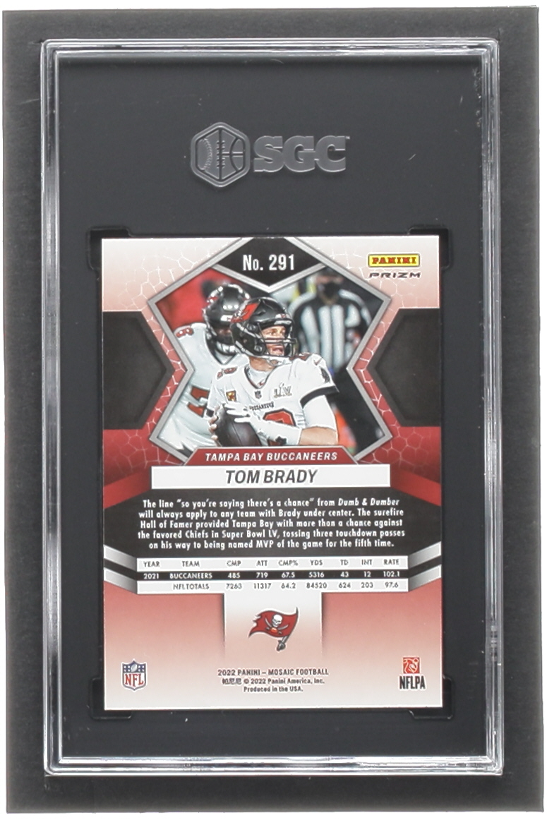 Tom Brady 2022 Panini Mosaic Mosaic #291 MVP (SGC 10) at PristineAuction.com Tom Brady 2022 Panini Mosaic Mosaic #291 MVP (SGC 10) at PristineAuction.com