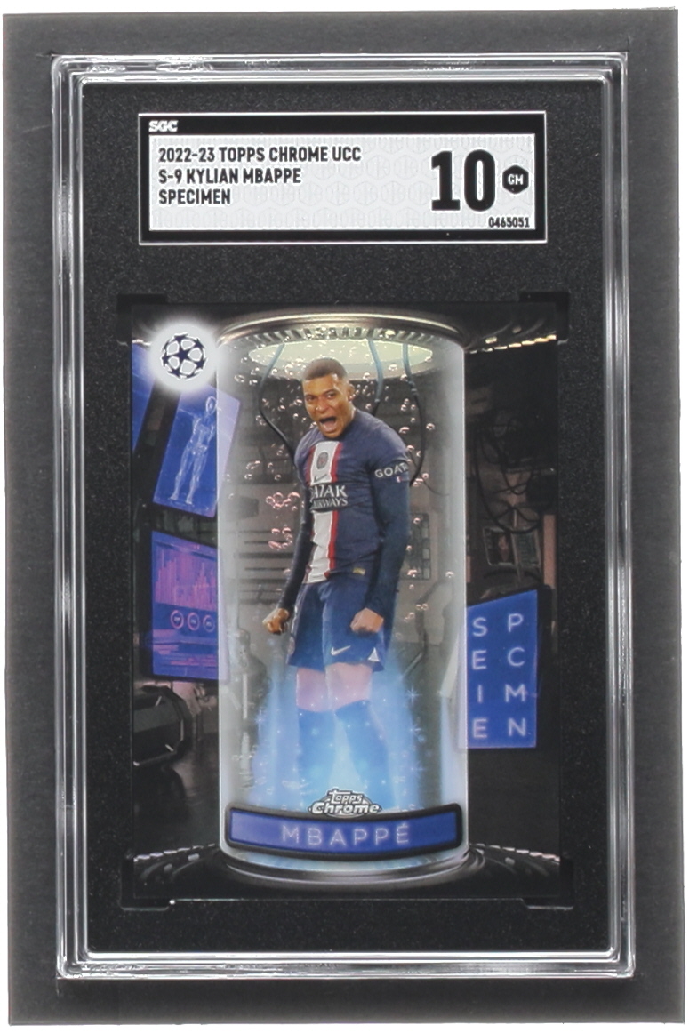 Kylian Mbappe 2022-23 Topps Chrome UEFA Club Competitions Specimens #S9 (SGC 10) at PristineAuction.com Kylian Mbappe 2022-23 Topps Chrome UEFA Club Competitions Specimens #S9 (SGC 10) at PristineAuction.com