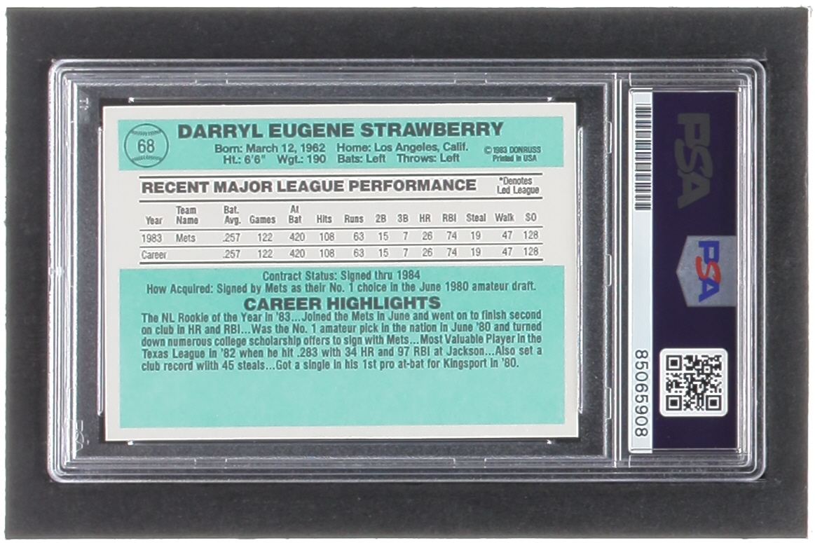 Darryl Strawberry Signed 1984 Donruss #68 RC (PSA | Auto Grade 10) at PristineAuction.com Darryl Strawberry Signed 1984 Donruss #68 RC (PSA | Auto Grade 10) at PristineAuction.com