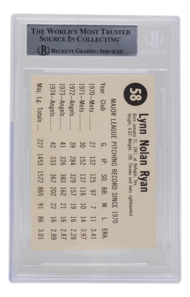 Nolan Ryan Signed 1975 Hostess #58 (BGS) at PristineAuction.com Nolan Ryan Signed 1975 Hostess #58 (BGS) at PristineAuction.com
