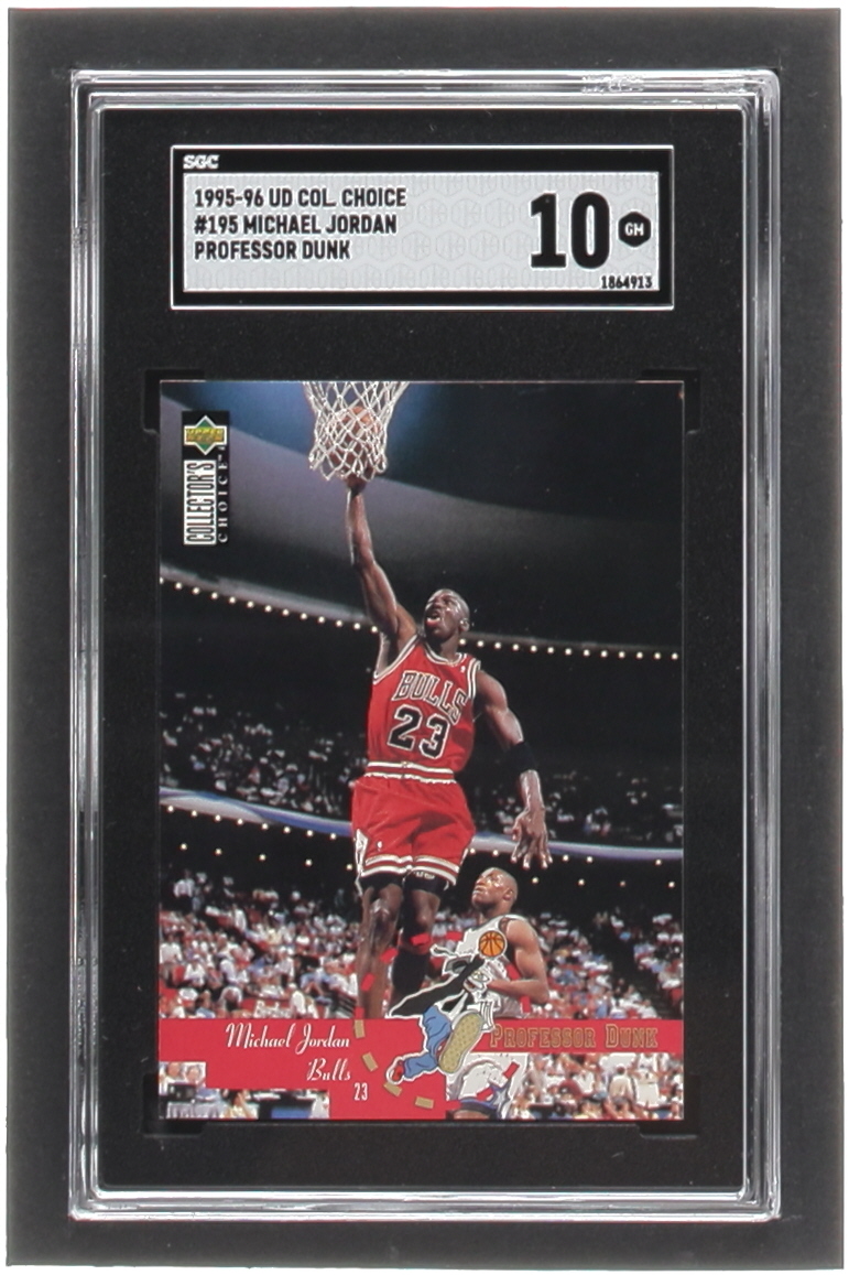 Michael Jordan 1995-96 Collector's Choice #195 PD (SGC 10) at PristineAuction.com Michael Jordan 1995-96 Collector's Choice #195 PD (SGC 10) at PristineAuction.com