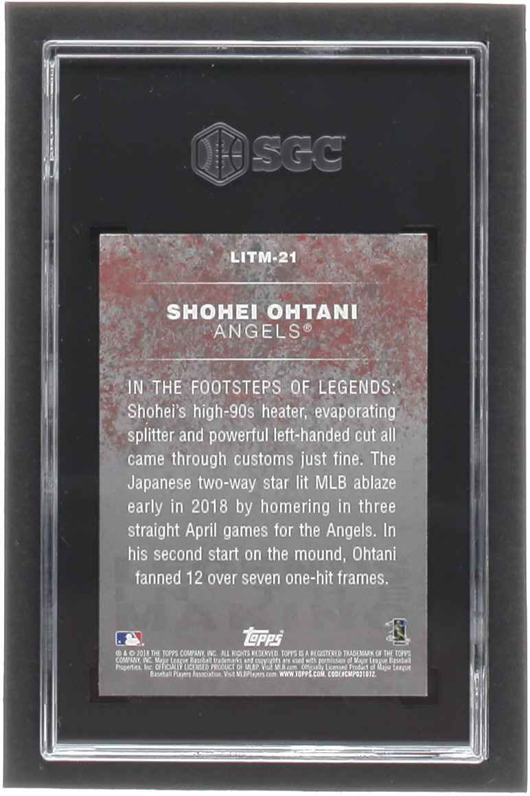 Shohei Ohtani 2018 Topps Update Legends in the Making #LITM21 RC (SGC 10) at PristineAuction.com Shohei Ohtani 2018 Topps Update Legends in the Making #LITM21 RC (SGC 10) at PristineAuction.com