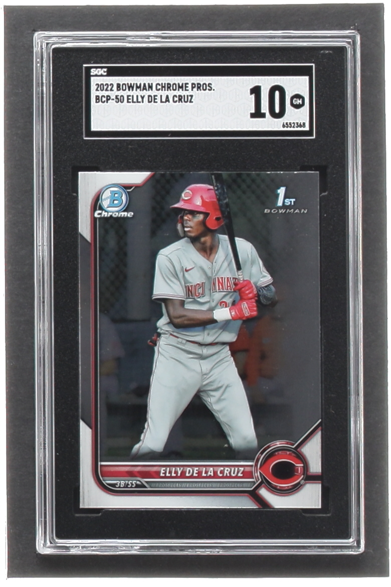 Elly De La Cruz 2022 Bowman Chrome Prospects #BCP50 RC (SGC 10) at PristineAuction.com Elly De La Cruz 2022 Bowman Chrome Prospects #BCP50 RC (SGC 10) at PristineAuction.com