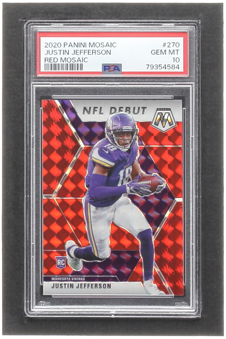 Justin Jefferson 2020 Panini Mosaic Mosaic Red #270 DEB RC (PSA 10) at PristineAuction.com Justin Jefferson 2020 Panini Mosaic Mosaic Red #270 DEB RC (PSA 10) at PristineAuction.com