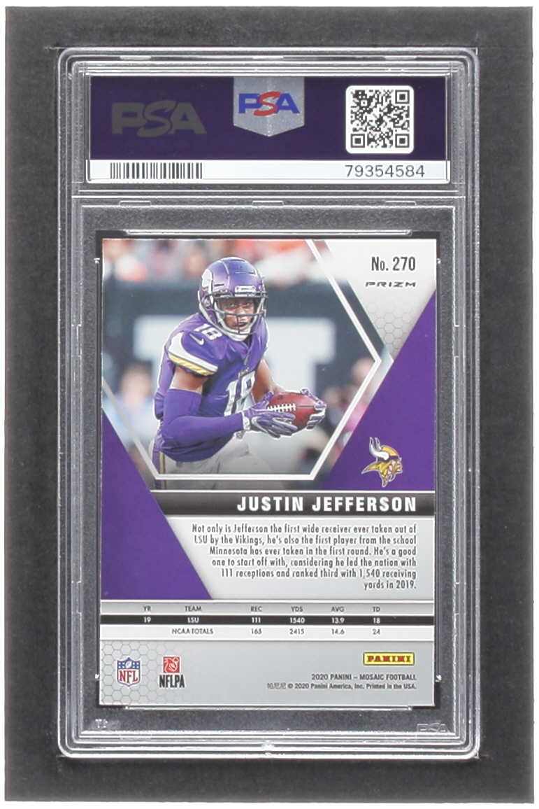 Justin Jefferson 2020 Panini Mosaic Mosaic Red #270 DEB RC (PSA 10) at PristineAuction.com Justin Jefferson 2020 Panini Mosaic Mosaic Red #270 DEB RC (PSA 10) at PristineAuction.com