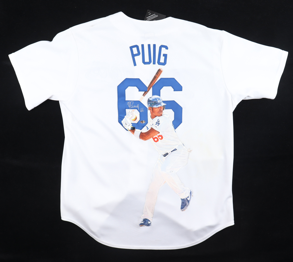Yasiel Puig Signed Hand Painted Dodgers Jersey (Panini) at PristineAuction.com Yasiel Puig Signed Hand Painted Dodgers Jersey (Panini) at PristineAuction.com
