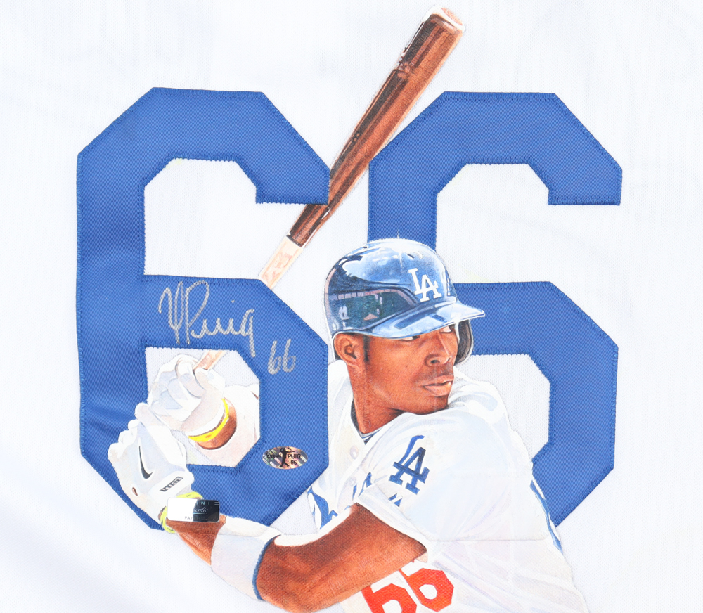 Yasiel Puig Signed Hand Painted Dodgers Jersey (Panini) at PristineAuction.com Yasiel Puig Signed Hand Painted Dodgers Jersey (Panini) at PristineAuction.com