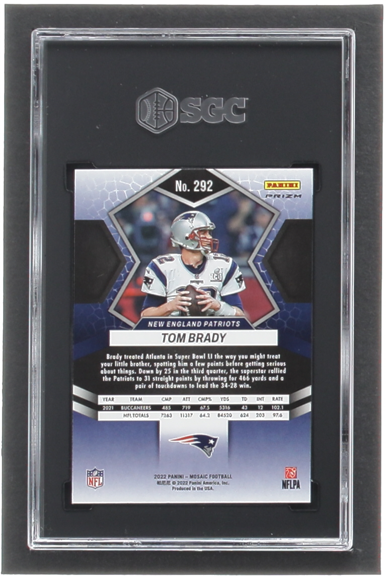Tom Brady 2022 Panini Mosaic Mosaic Green #292 MVP (SGC 9.5) at PristineAuction.com Tom Brady 2022 Panini Mosaic Mosaic Green #292 MVP (SGC 9.5) at PristineAuction.com