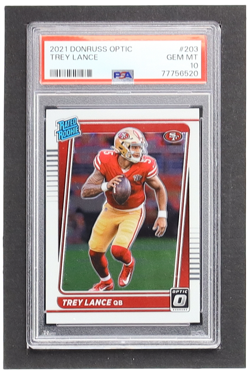 Trey Lance 2021 Donruss Optic #203 RR RC (PSA 10) at PristineAuction.com Trey Lance 2021 Donruss Optic #203 RR RC (PSA 10) at PristineAuction.com