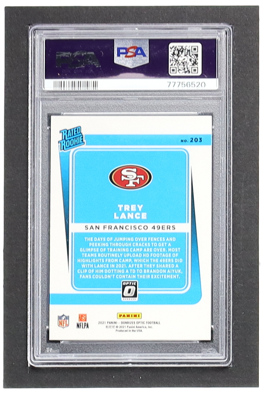 Trey Lance 2021 Donruss Optic #203 RR RC (PSA 10) at PristineAuction.com Trey Lance 2021 Donruss Optic #203 RR RC (PSA 10) at PristineAuction.com