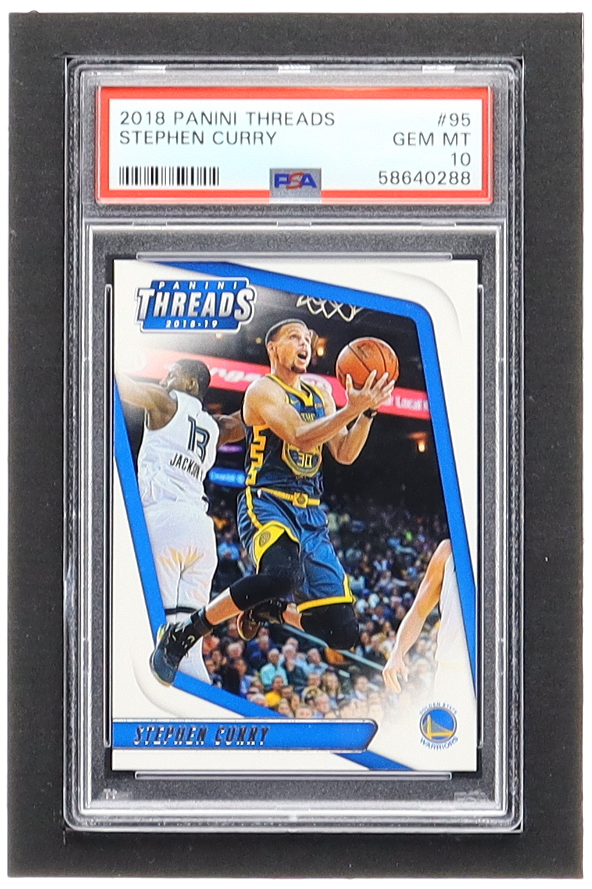 Stephen Curry 2018-19 Panini Threads #95 (PSA 10) at PristineAuction.com Stephen Curry 2018-19 Panini Threads #95 (PSA 10) at PristineAuction.com