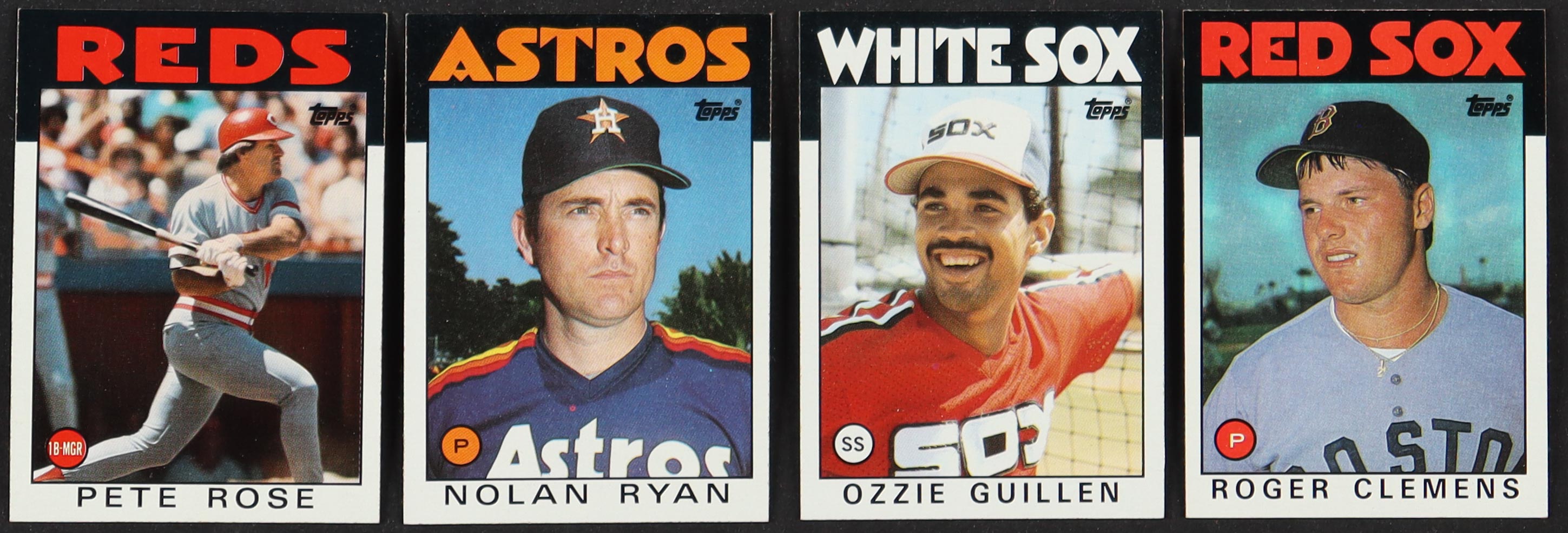 1986 Topps Complete Set of (792) Baseball Cards with Pete Rose #1, Nolan Ryan #100, Ozzie Guillen #254, Roger Clemens #661 at PristineAuction.com 1986 Topps Complete Set of (792) Baseball Cards with Pete Rose #1, Nolan Ryan #100, Ozzie Guillen #254, Roger Clemens #661 at PristineAuction.com