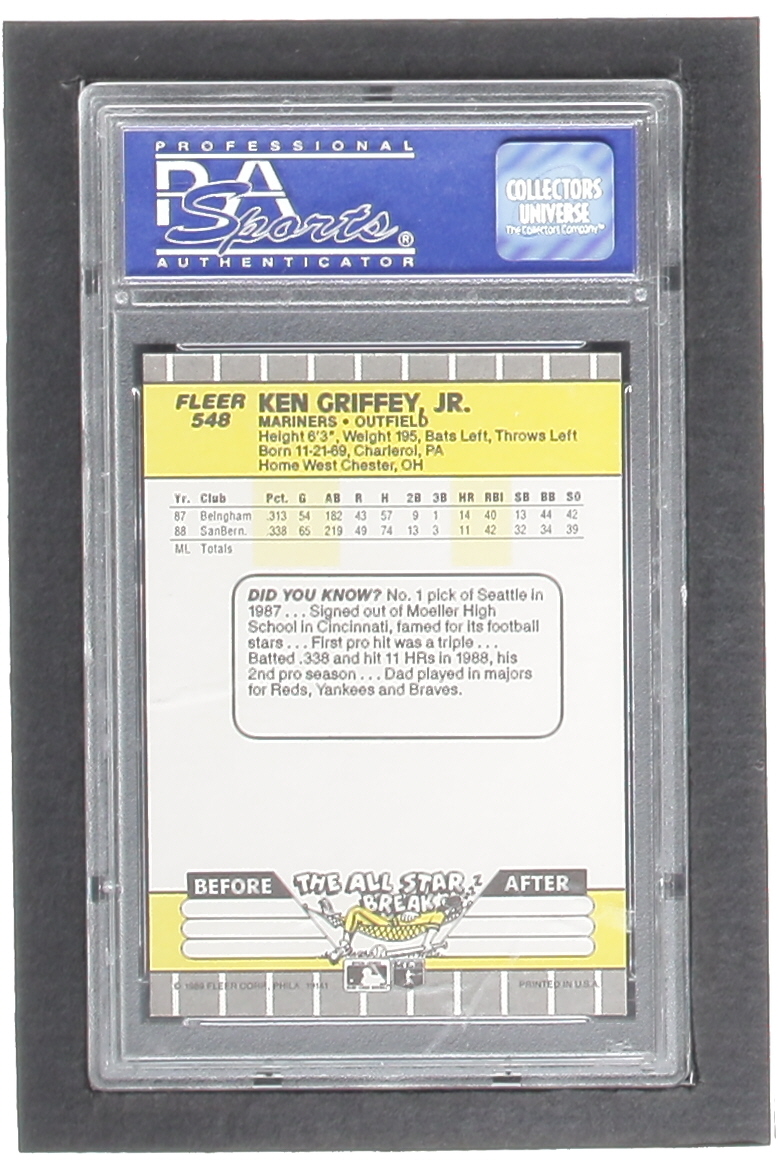 Ken Griffey Jr. 1989 Fleer #548 RC (PSA 9) at PristineAuction.com Ken Griffey Jr. 1989 Fleer #548 RC (PSA 9) at PristineAuction.com