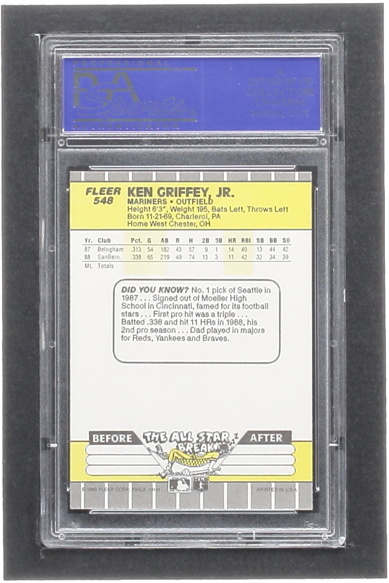 Ken Griffey Jr. 1989 Fleer #548 RC (PSA 9) at PristineAuction.com Ken Griffey Jr. 1989 Fleer #548 RC (PSA 9) at PristineAuction.com