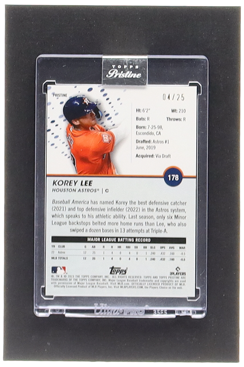 Korey Lee 2023 Topps Pristine Orange Refractors #178 #4/25 RC at PristineAuction.com Korey Lee 2023 Topps Pristine Orange Refractors #178 #4/25 RC at PristineAuction.com