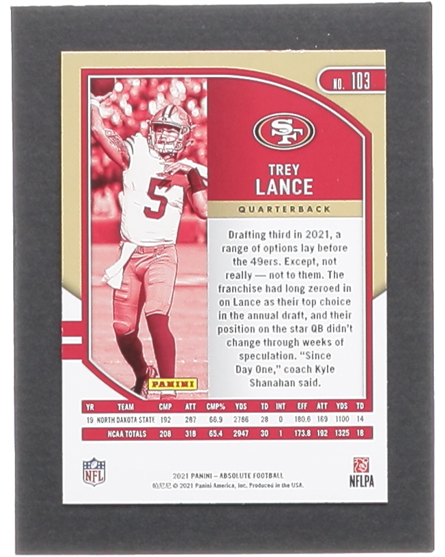 Trey Lance 2021 Absolute Green #103 RC at PristineAuction.com Trey Lance 2021 Absolute Green #103 RC at PristineAuction.com