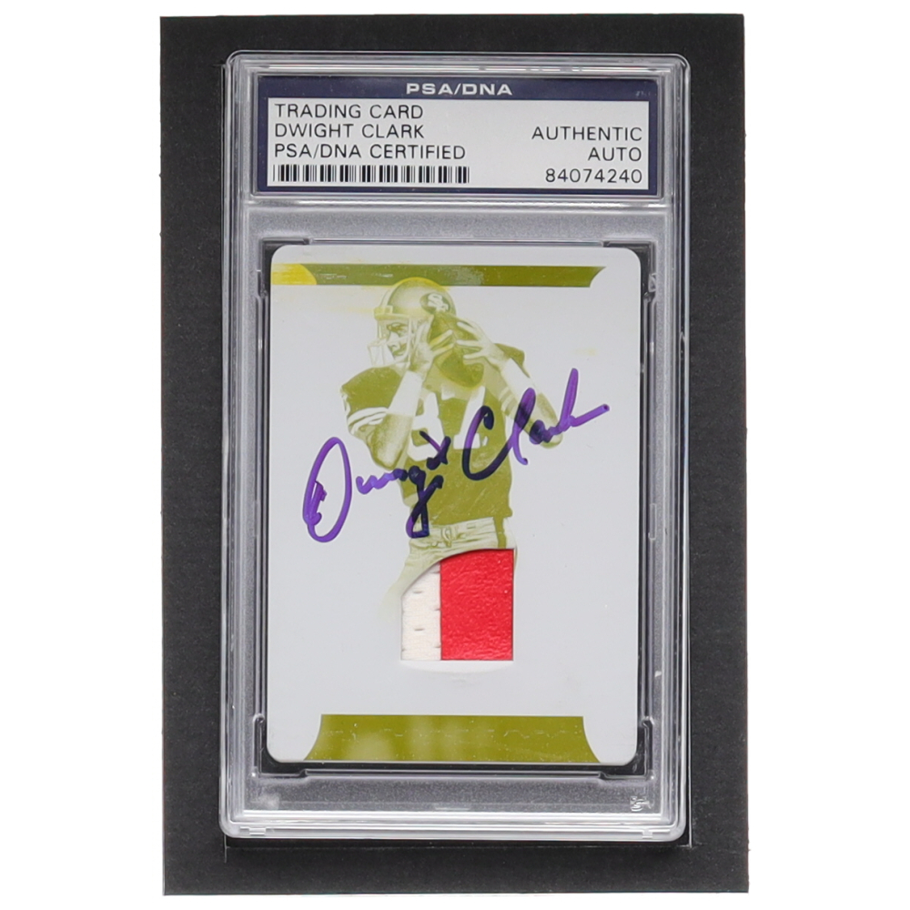 Dwight Clark Signed 2016 Panini National Treasures Century Materials Printing Plates Yellow 28