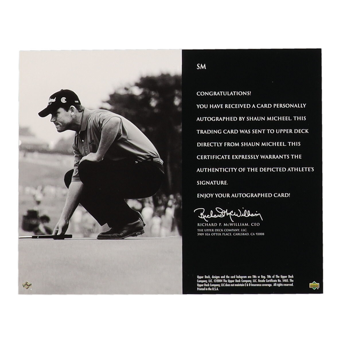 Shawn Micheel 2004 SP Signature Shots 8x10 #SM at PristineAuction.com Shawn Micheel 2004 SP Signature Shots 8x10 #SM at PristineAuction.com