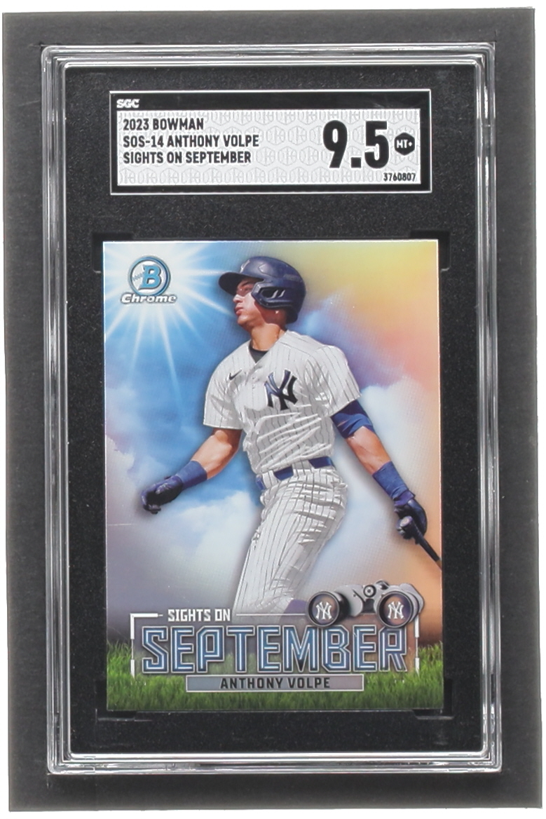 Anthony Volpe 2023 Bowman Chrome Sights on September #SOS14 RC (SGC 9.5) at PristineAuction.com Anthony Volpe 2023 Bowman Chrome Sights on September #SOS14 RC (SGC 9.5) at PristineAuction.com