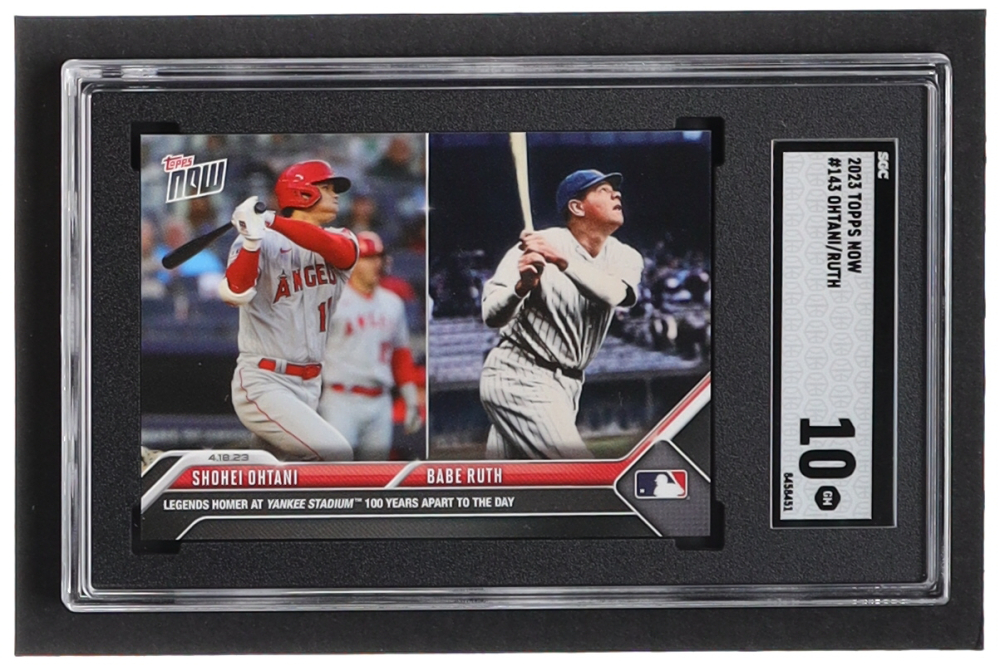 2023 Topps Now #143 Shohei Ohtani & Babe Ruth Legends Card - 1st Day Issue,  Limited Print Run