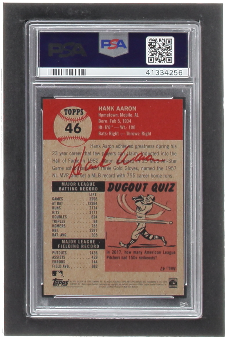 Hank Aaron 2018 Topps Living #46 (PSA 10) at PristineAuction.com Hank Aaron 2018 Topps Living #46 (PSA 10) at PristineAuction.com