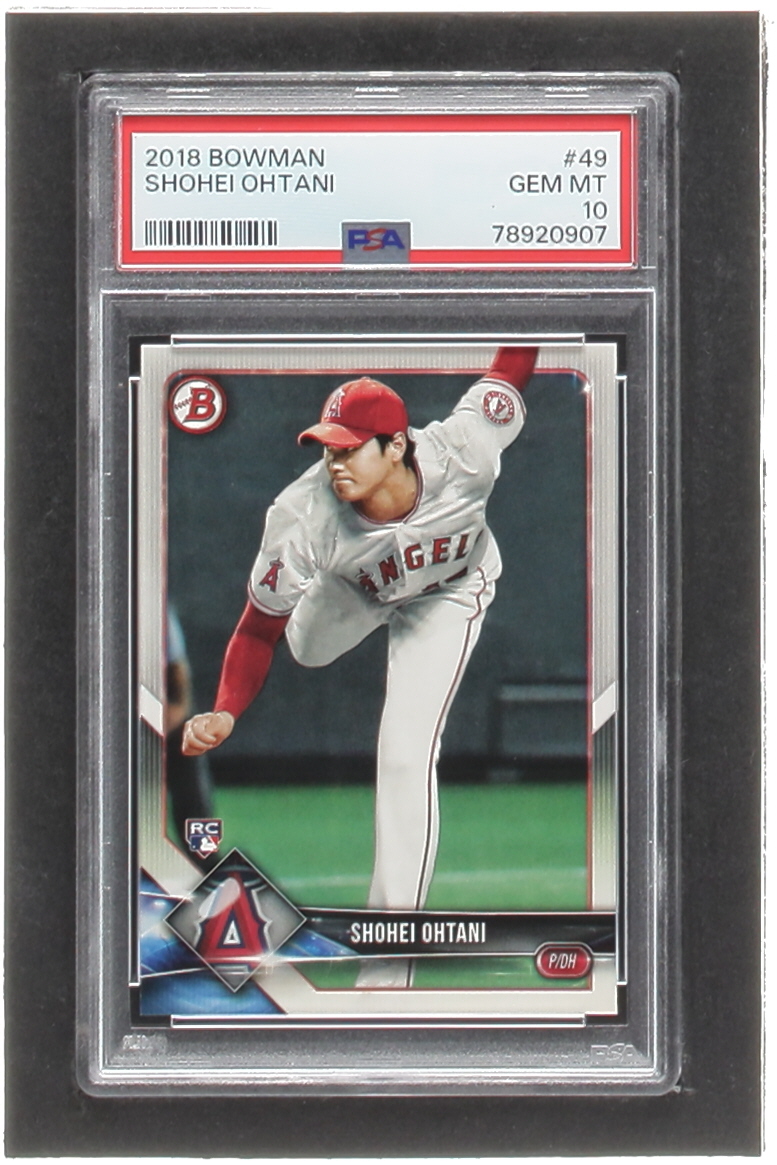 Shohei Ohtani 2018 Bowman #49 RC (PSA 10) at PristineAuction.com Shohei Ohtani 2018 Bowman #49 RC (PSA 10) at PristineAuction.com