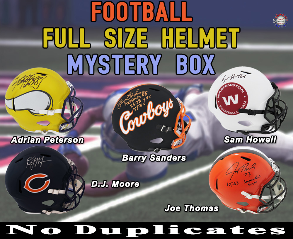 NO DUPLICATES Full Size Football Helmet Signed Mystery Box Series 10