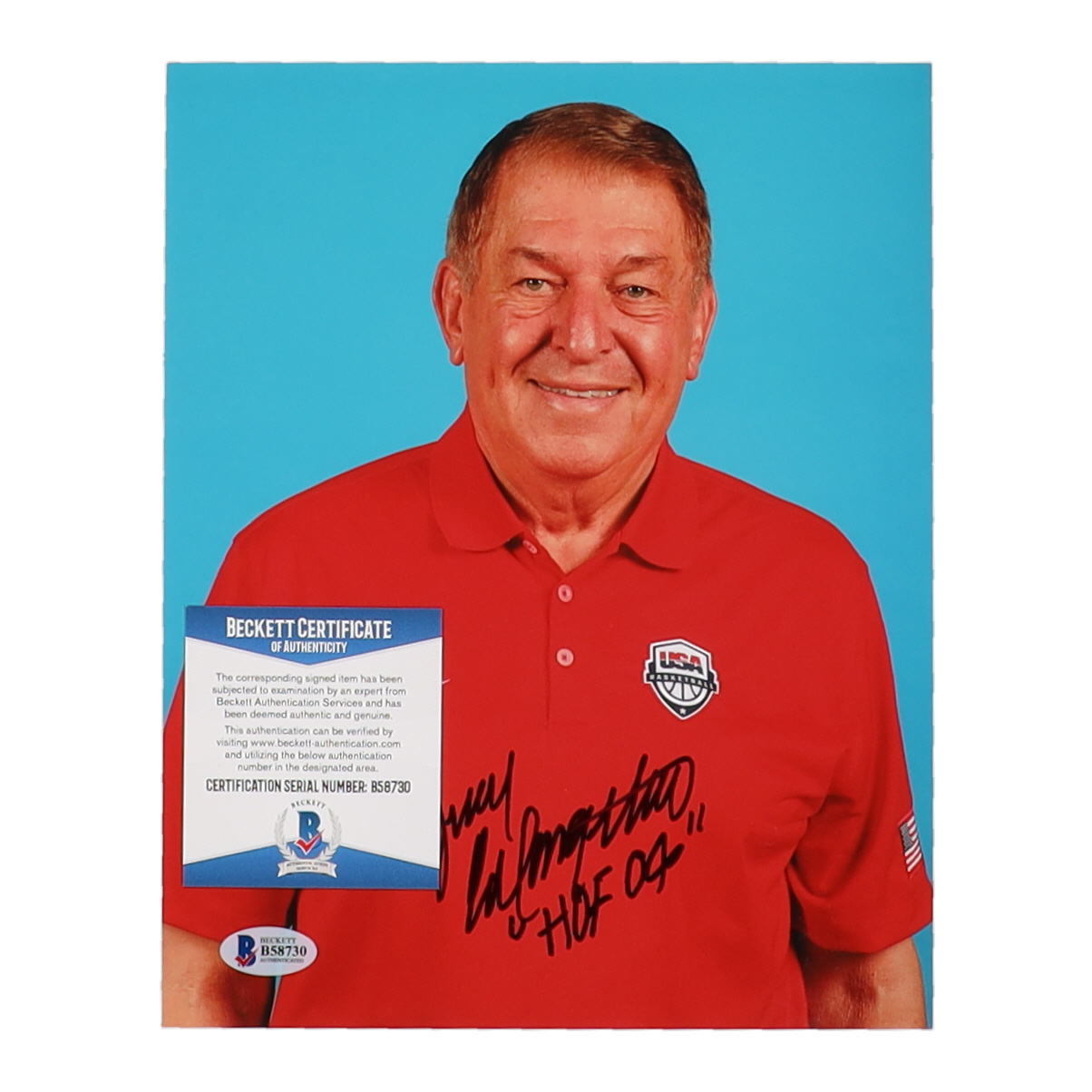 Jerry Colangelo Signed 8x10 Photo Inscribed "HOF 04" (Beckett) at PristineAuction.com Jerry Colangelo Signed 8x10 Photo Inscribed "HOF 04" (Beckett) at PristineAuction.com
