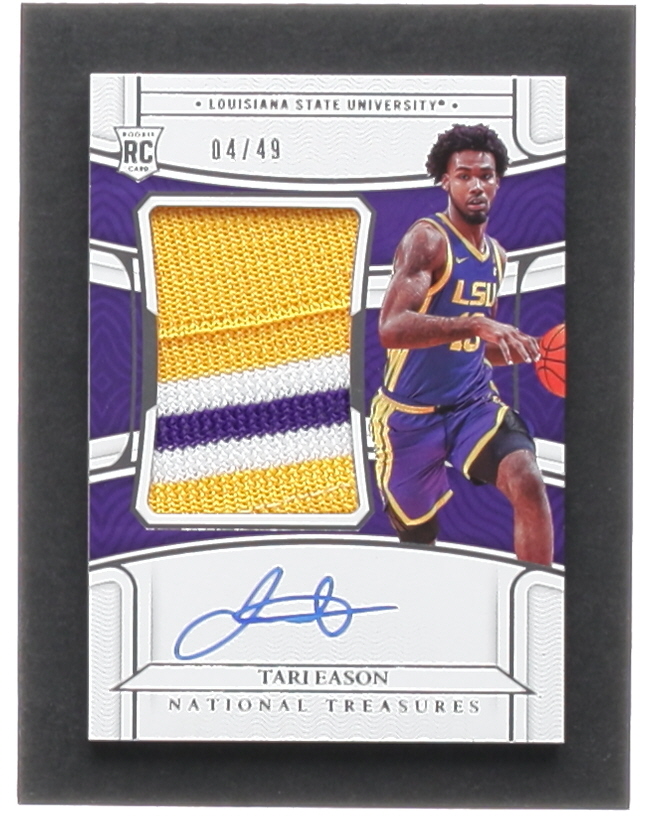 Tari Eason 2022-23 Panini National Treasures Collegiate #26 Jersey Autograph #04/49 RC at PristineAuction.com Tari Eason 2022-23 Panini National Treasures Collegiate #26 Jersey Autograph #04/49 RC at PristineAuction.com
