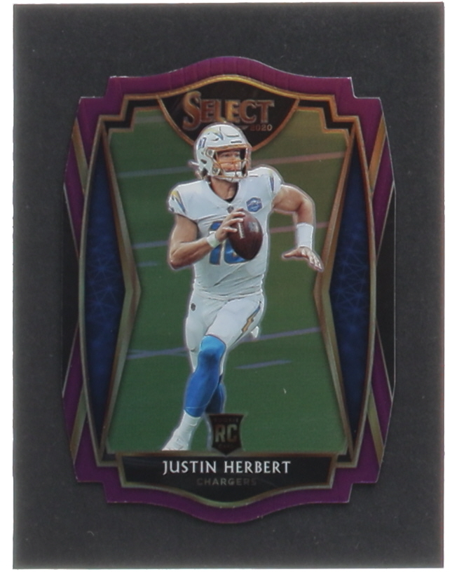 Justin Herbert 2020 Select Prizm Purple Die Cut #144 RC at PristineAuction.com Justin Herbert 2020 Select Prizm Purple Die Cut #144 RC at PristineAuction.com