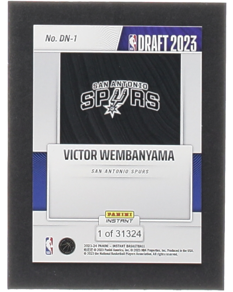 2023 Panini Instant Victor Wembanyama Rookie #DN1 /31324 - 1st Ever Card! San Antonio Spurs