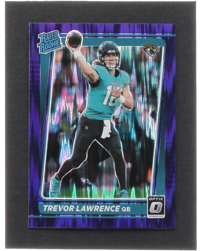 Trevor Lawrence 2021 Donruss Optic Purple Velocity #201 RR RC at PristineAuction.com Trevor Lawrence 2021 Donruss Optic Purple Velocity #201 RR RC at PristineAuction.com