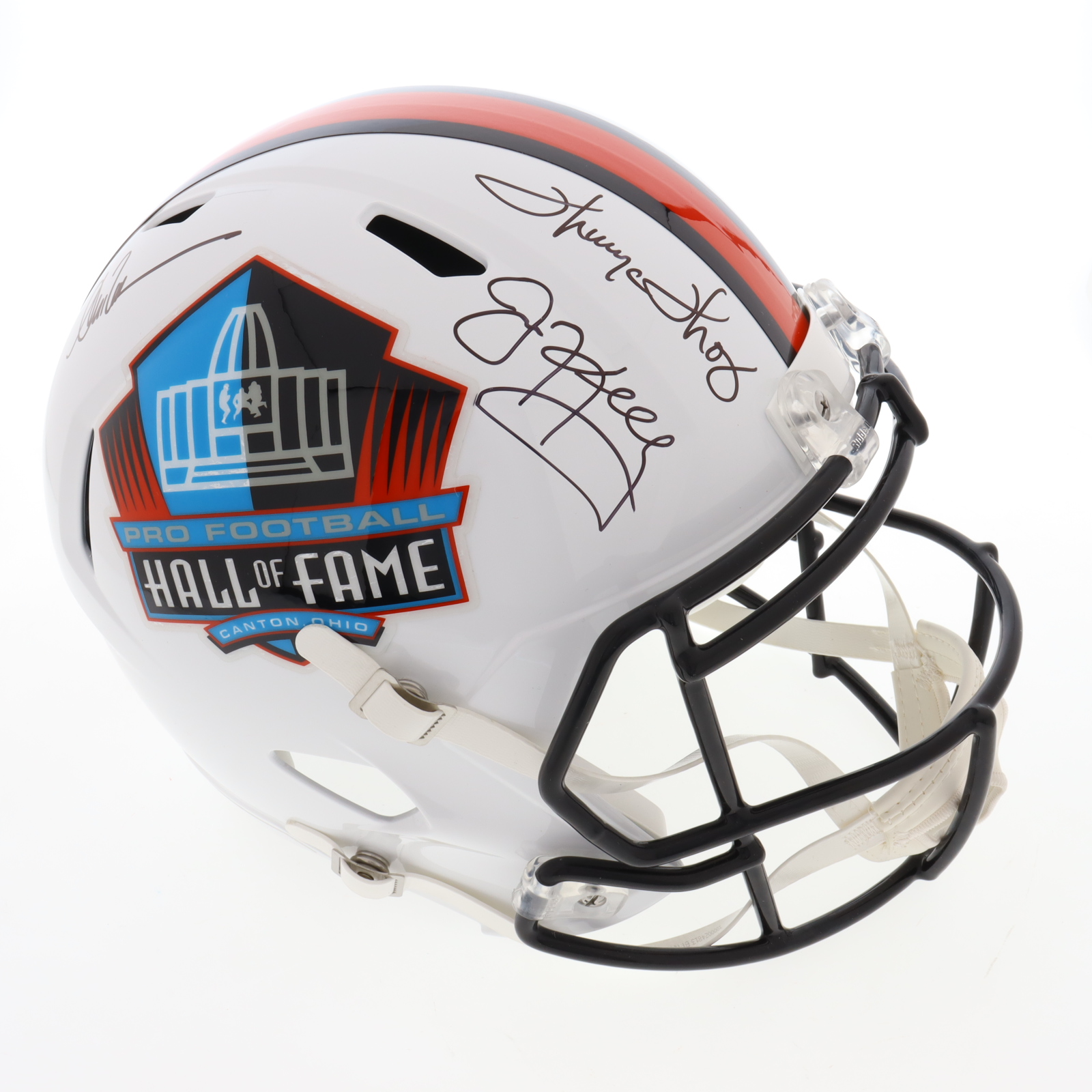 Jim Kelly, Thurman Thomas, & Andre Reed Signed NFL Hall of Fame Logo ...