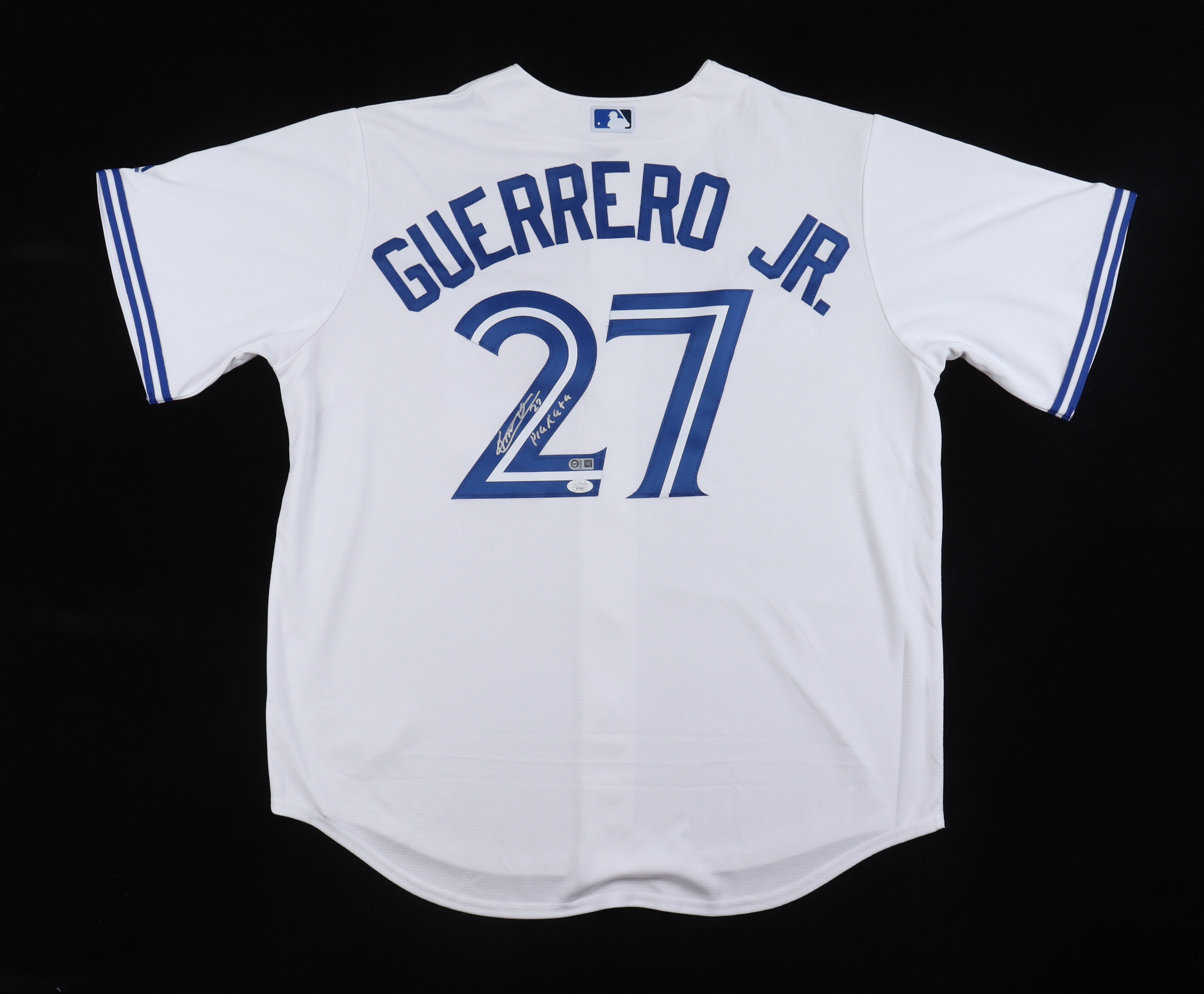 Vladimir Guerrero Jr. Signed Blue Jays Jersey Inscribed "Plakata" (JSA & USA SM) at PristineAuction.com Vladimir Guerrero Jr. Signed Blue Jays Jersey Inscribed "Plakata" (JSA & USA SM) at PristineAuction.com